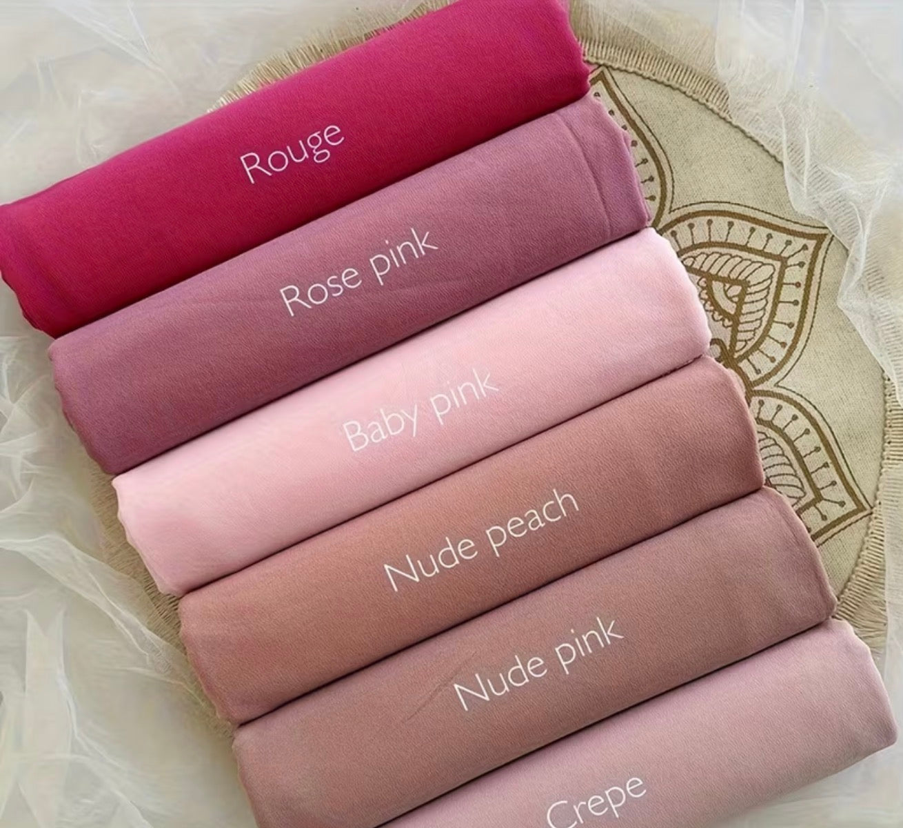 6 pièces/lot Foulard en mousseline unie pour femmes Hijab musulman