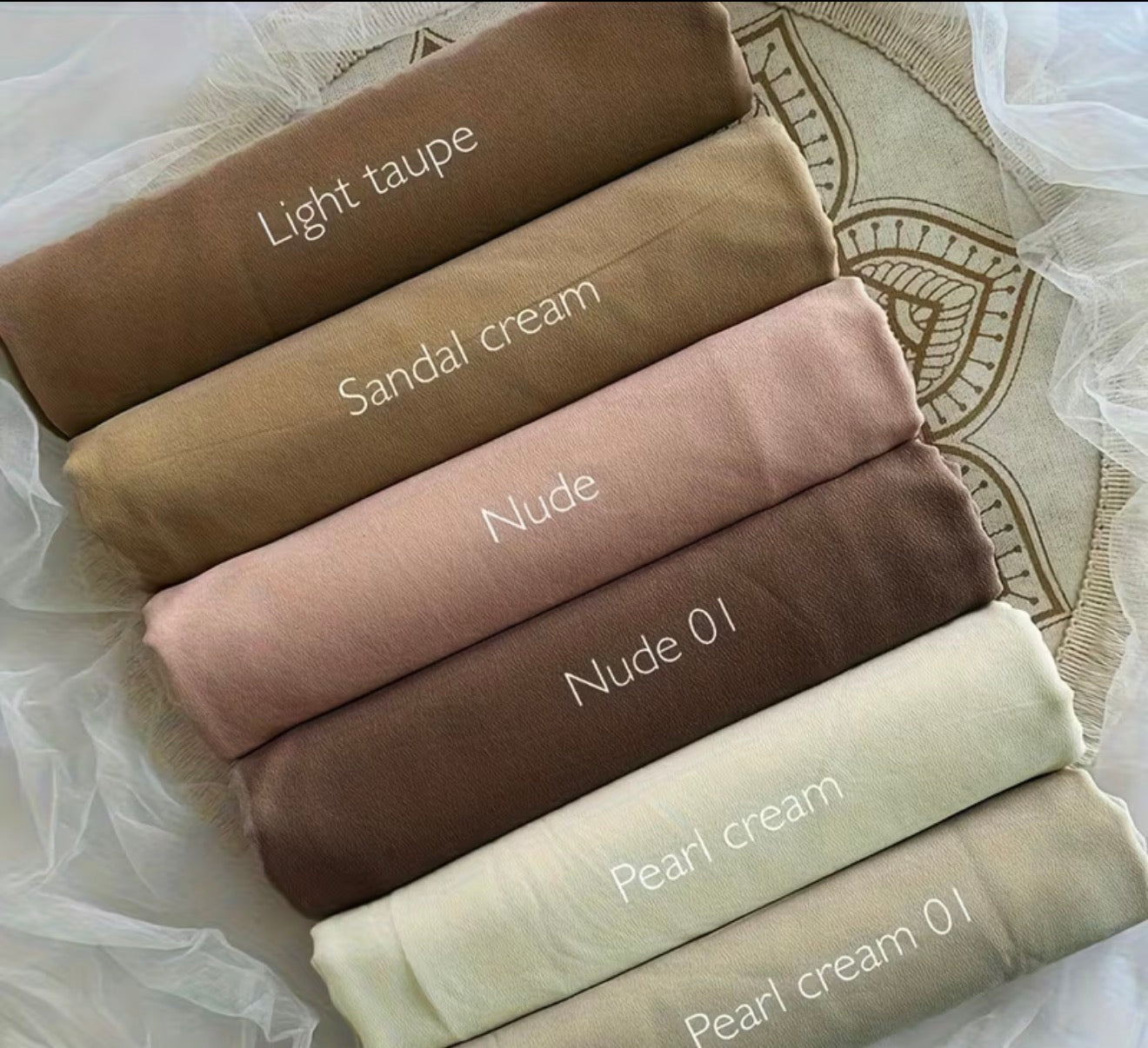 6 pièces/lot Foulard en mousseline unie pour femmes Hijab musulman