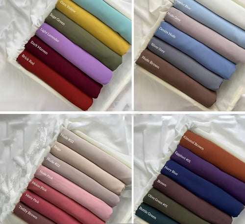 6 pièces/lot Foulard en mousseline unie pour femmes Hijab musulman