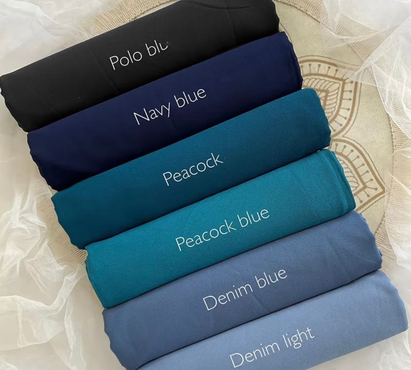6 pièces/lot Foulard en mousseline unie pour femmes Hijab musulman
